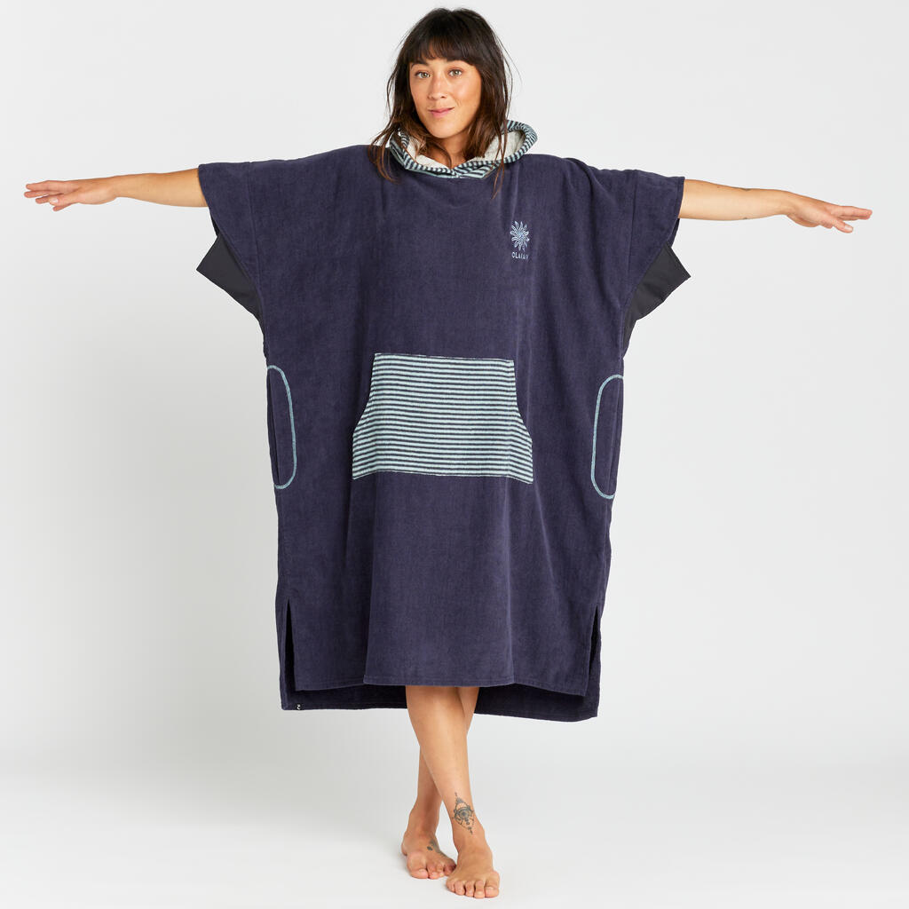 Adult Surf Poncho from 150 cm - 900 Fish blue grey